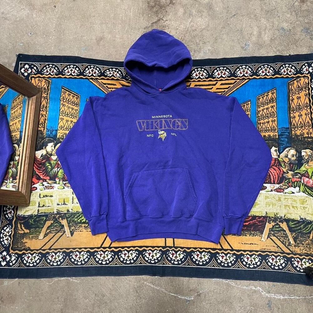 Vintage Minnesota Vikings purple hoodie medium embroidered sportswear y2k NFL
